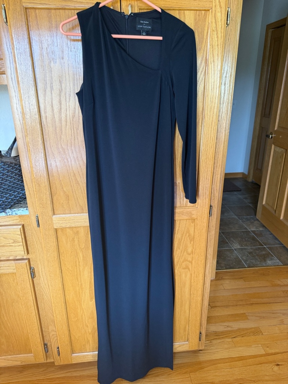 Kate Hudson for Ann Taylor Black One-Sleeve Maxi Dress